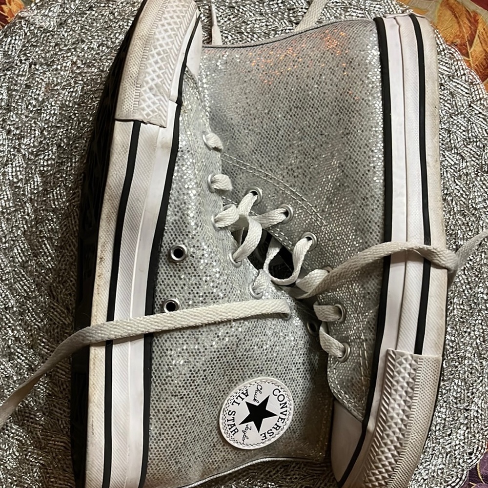 Converse All Star Chuck Taylor Sparkle Knit Hi Top Sneakers Women's Sz 5.5